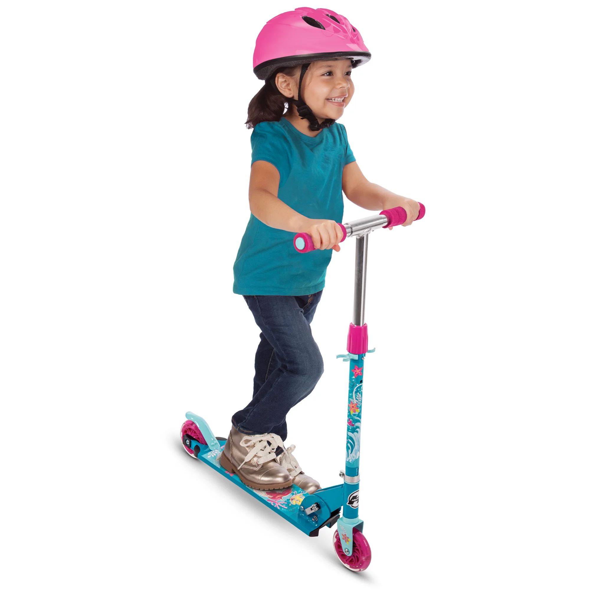 Disney Ariel Girls' Inline Folding Kick Scooter, for Children Ages 5+ Years, by Huffy | Walmart (US)
