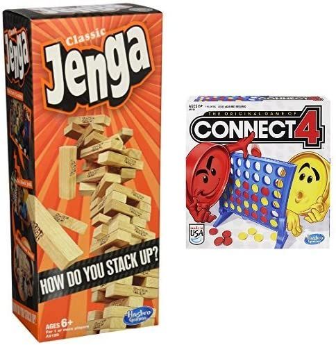 Hasbro Gaming Jenga Classic and Connect 4 Game Bundle | Amazon (US)