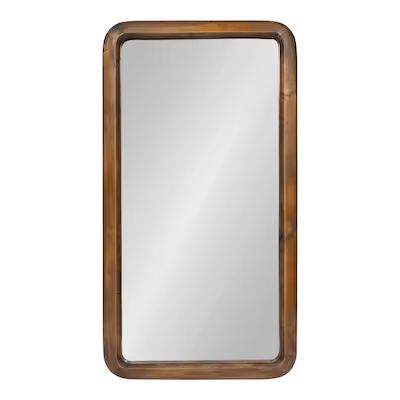 Kate and Laurel  Pao 16.73-in W x 31.5-in H Walnut Brown Framed Wall Mirror | Lowe's