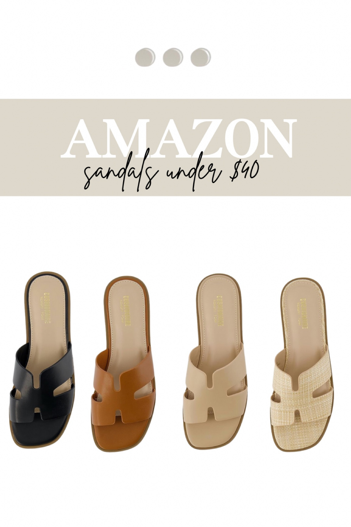 Amazon summer/fall favorites under $40!✨

#amazon #amazonfinds #amazonfashion #amazonstyle #amazonsandals #sandals #summersandals #fallsandals #trendy #trendysandals #shoes #everydaysandals #casualsandals #style #styleideas #styletip #sandalsunder40 #shoesunder40 #weekendstyle #blacksandals #brownsandals #neutralsandals #ltkfind #ltkseasonal #cushionaire 

#LTKshoecrush #LTKunder50 #LTKstyletip