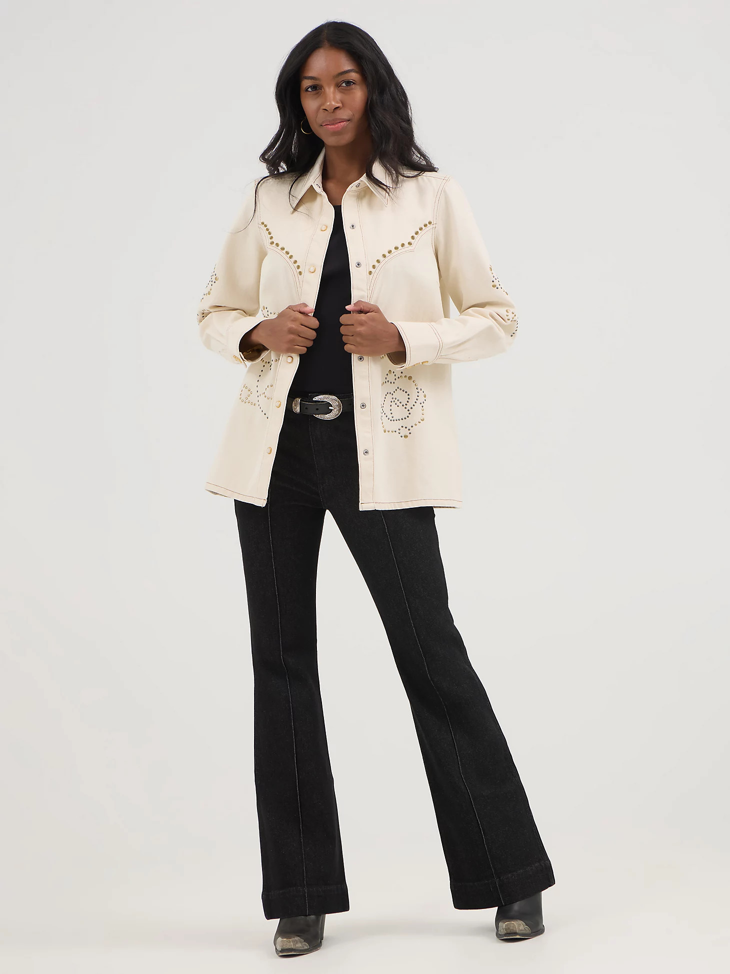 Wrangler® x Yellow Rose by Kendra Scott Studded Shacket | Wrangler