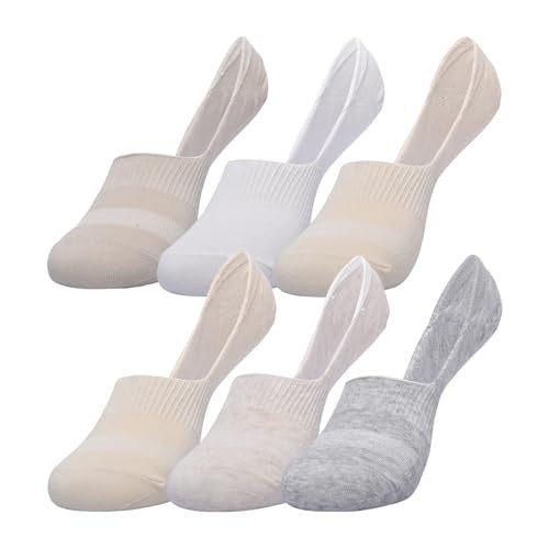 GAP Women's No Show Socks, Multi-Pack Adult Socks, Soft & Stretchy, Whitecap Gray (6-Pack), One Size | Amazon (US)