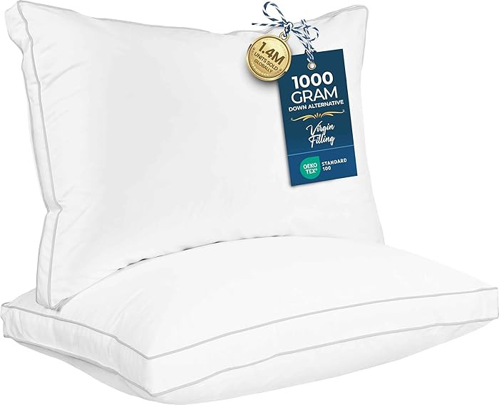 Utopia Bedding Bed Pillows for Sleeping Queen Size (White), Set of 2, Soft & Fluffy Pillow with D... | Amazon (US)