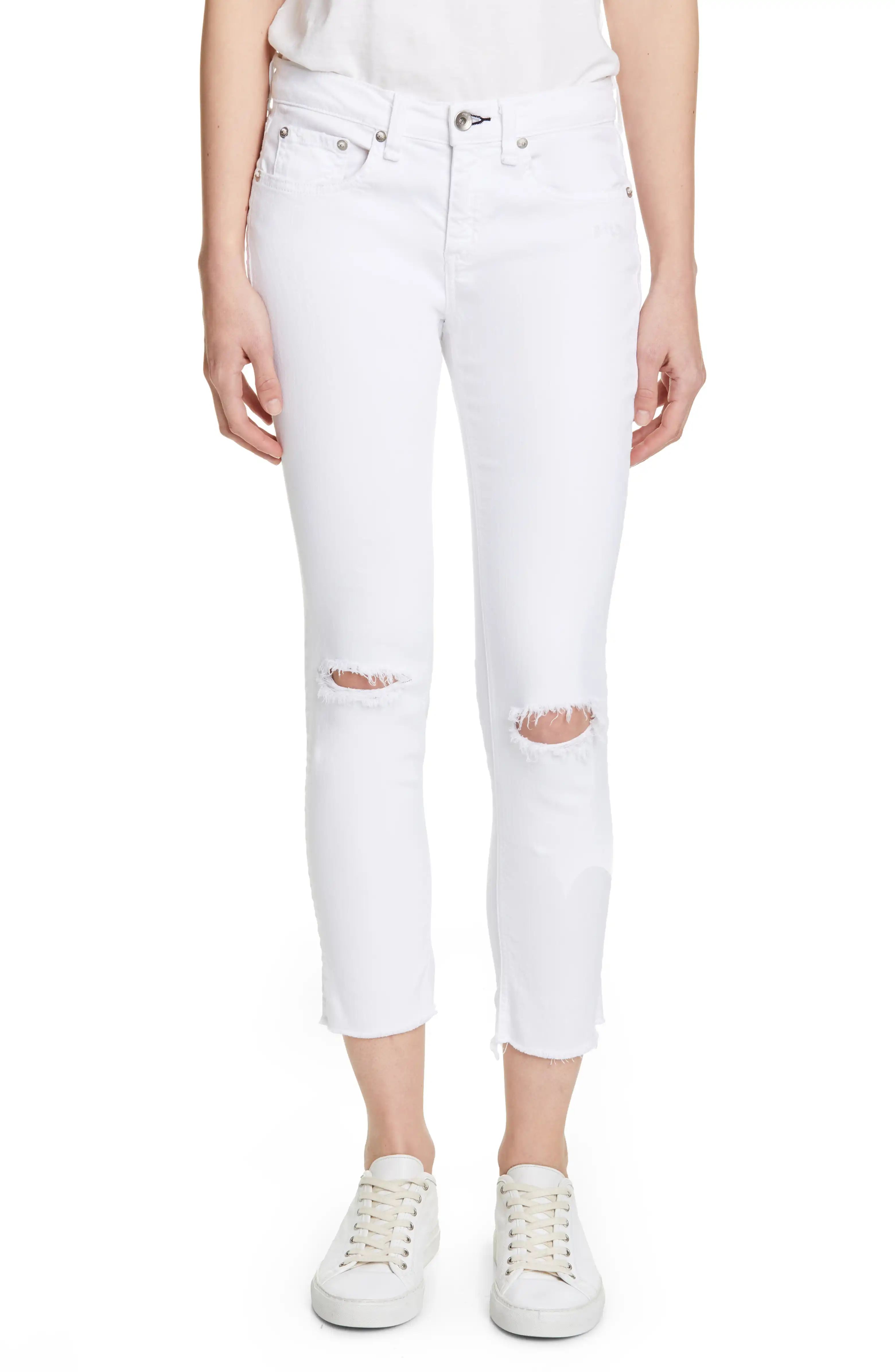 Dre Ripped Raw Hem Crop Skinny Jeans | Nordstrom