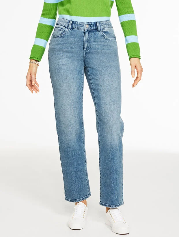 Tailored Mid Rise Straight Leg Jeans - Pembroke Wash | Talbots