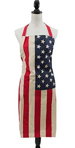 Fennco Styles American Flag Design Cooking Apron Creative Kitchen Apron - Natural Multi - Walmart... | Walmart (US)