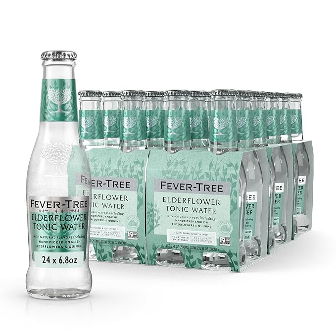 Fever-Tree Elderflower Tonic Water – Premium Mixer for Cocktails and Mocktails, 6.8 fl oz Bottl... | Amazon (US)