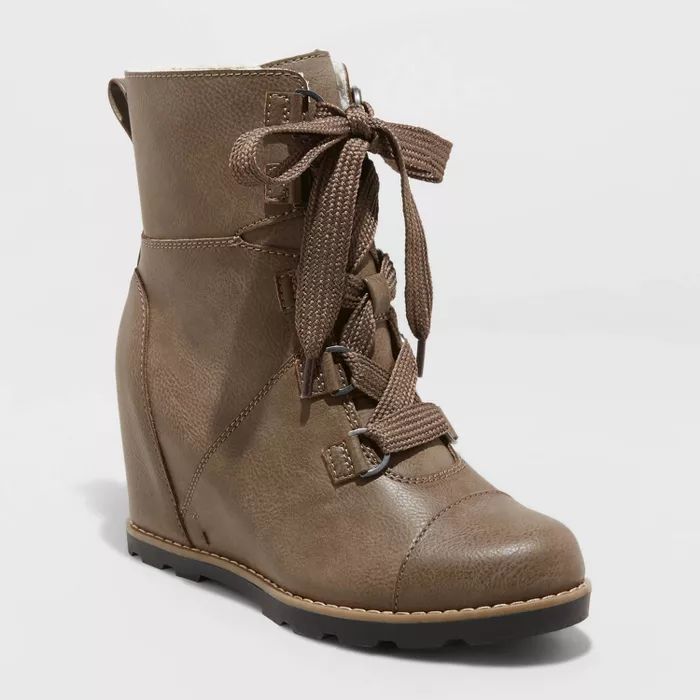 Women's Katherine Lace-Up Wedge Fashion Boots - Universal Thread™ | Target