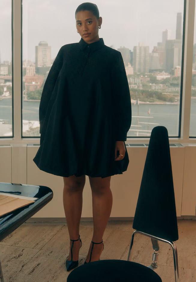 Bubble Hem Mini Shirt Dress | Eloquii