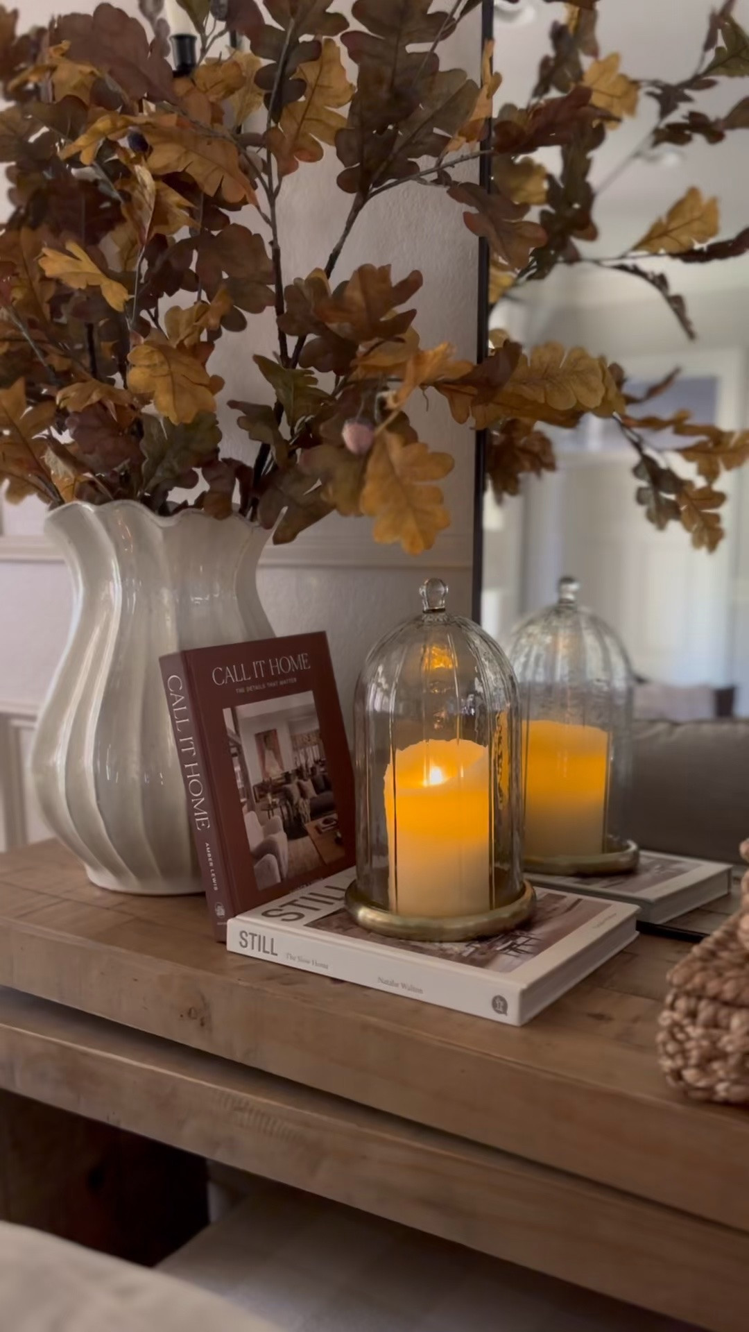 The prettiest new glass cloche from Hearth & Hand @Target!  I love the fluted detailing and gold bottom!  Paired with my favorite flameless candle from Amazon!

#LTKHome #LTKSeasonal