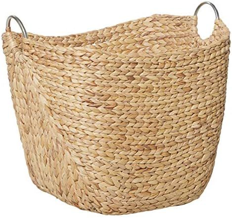 Deco 79 Contemporary Seagrass Storage Basket with Metal Handles, 21"W x 19"H, Brown | Amazon (US)