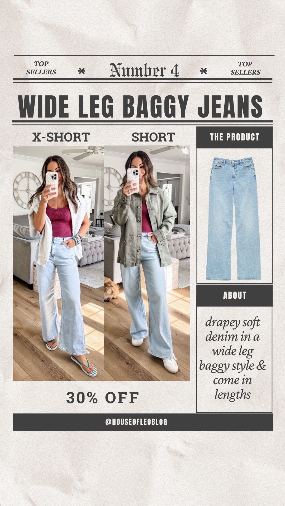 Left jeans 0 x-short. Right jeans 0 short.  baggy jeans. American Eagle jeans. Wide leg jeans.

#LTKOver40 #LTKPetite #LTKSaleAlert