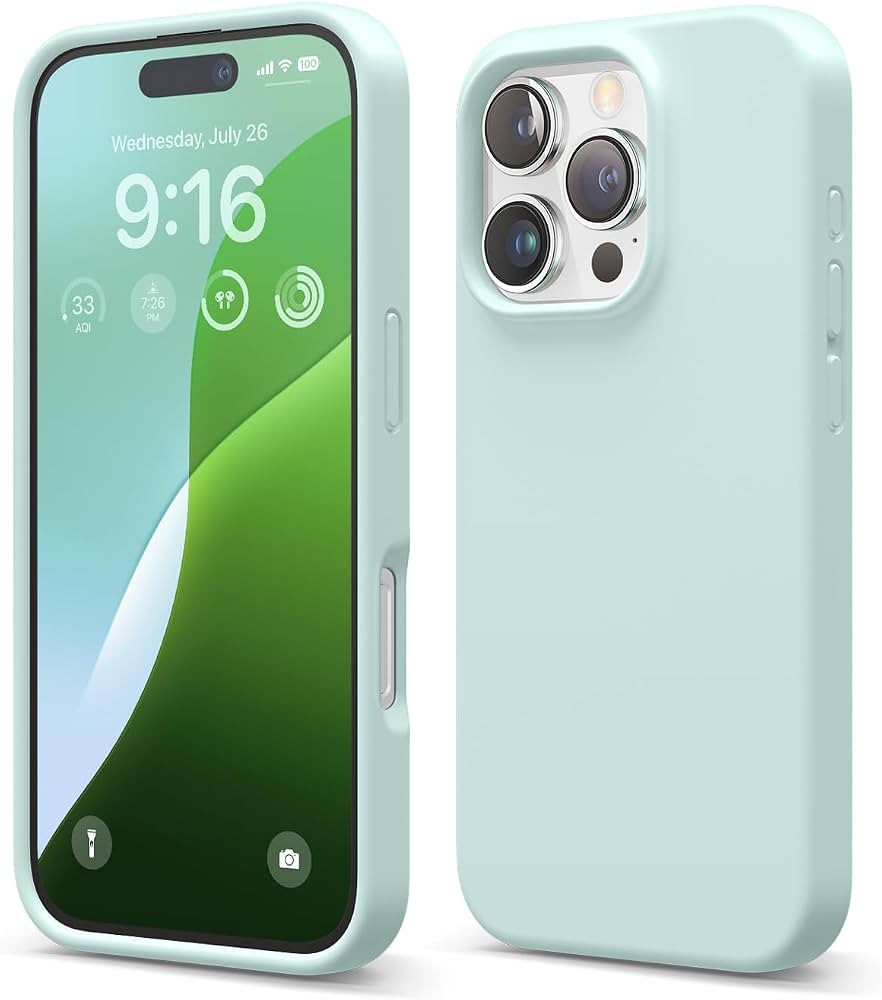 elago Premium Liquid Silicone Case for iPhone 16 Pro Mint | Amazon (US)