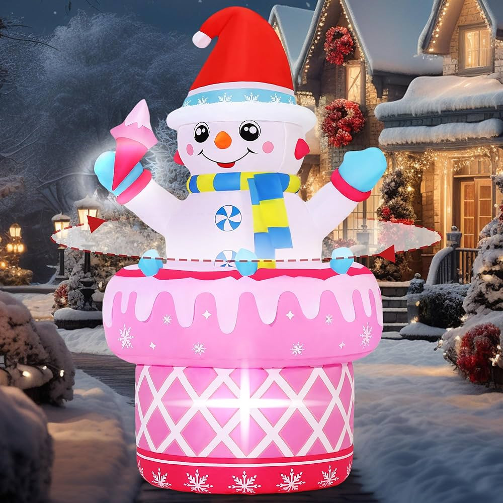 5 Christmas Inflatables Outdoor Decorations, Inflatable Snowman That Spins Outdoor Decorations, B... | Amazon (US)
