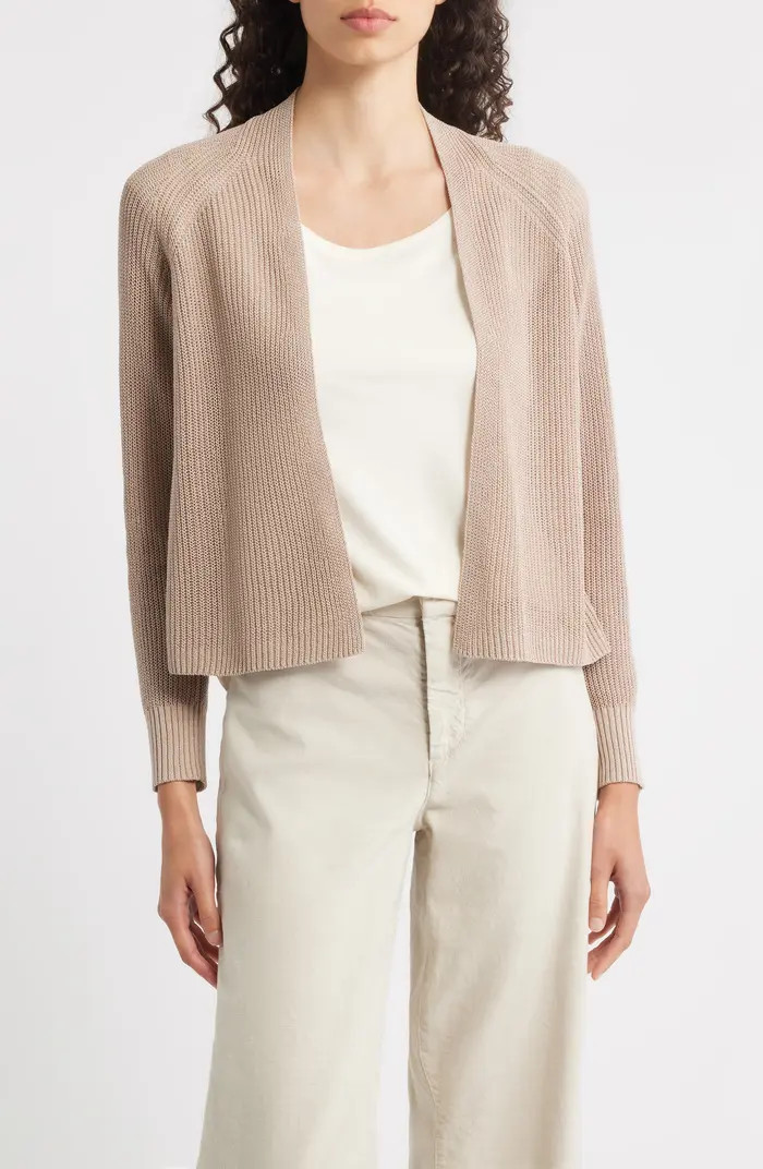 Organic Cotton & Silk Rib Cardigan | Nordstrom