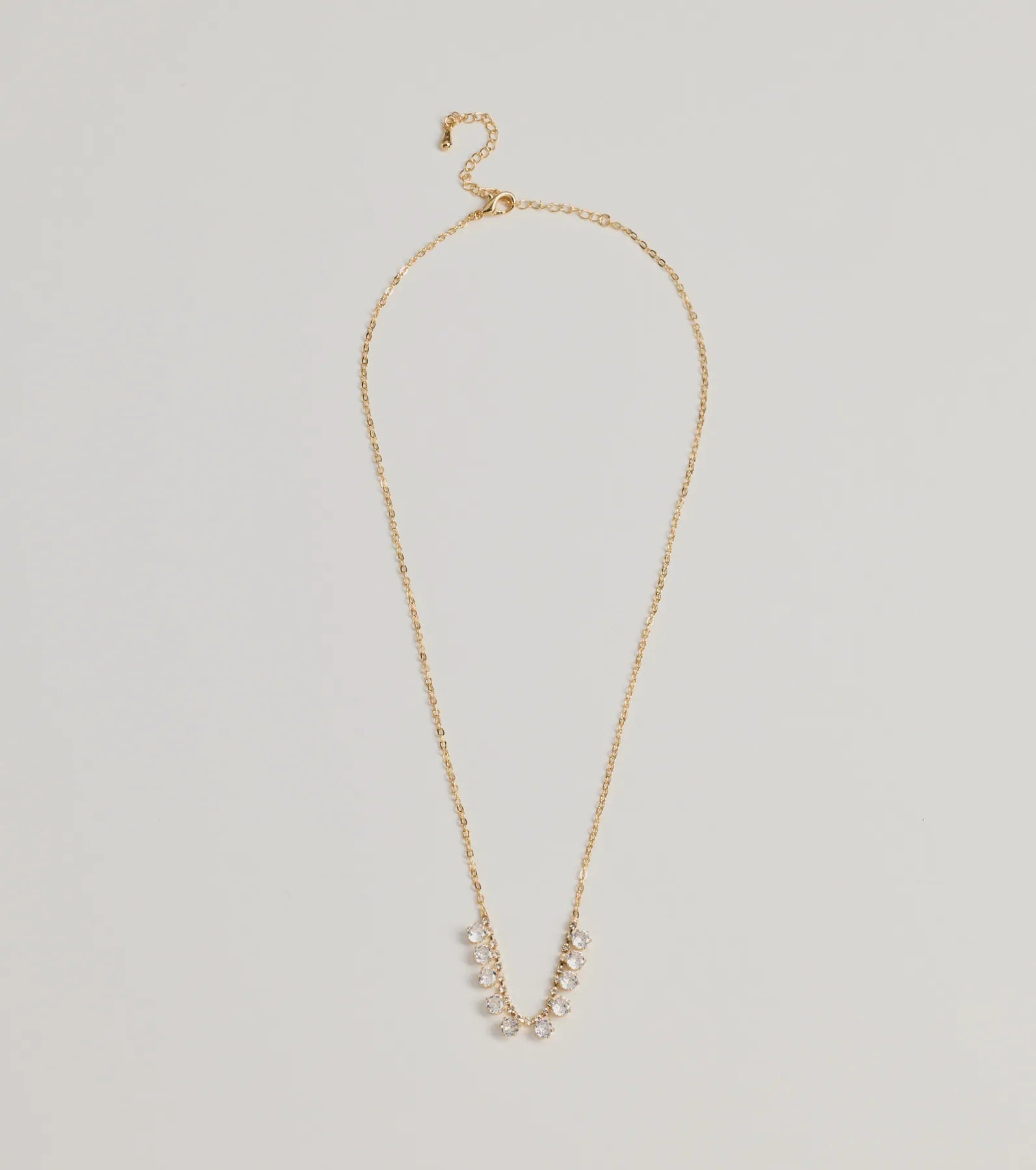 Delicate Glam Rhinestone And Clear Stone Necklace | Windsor Stores