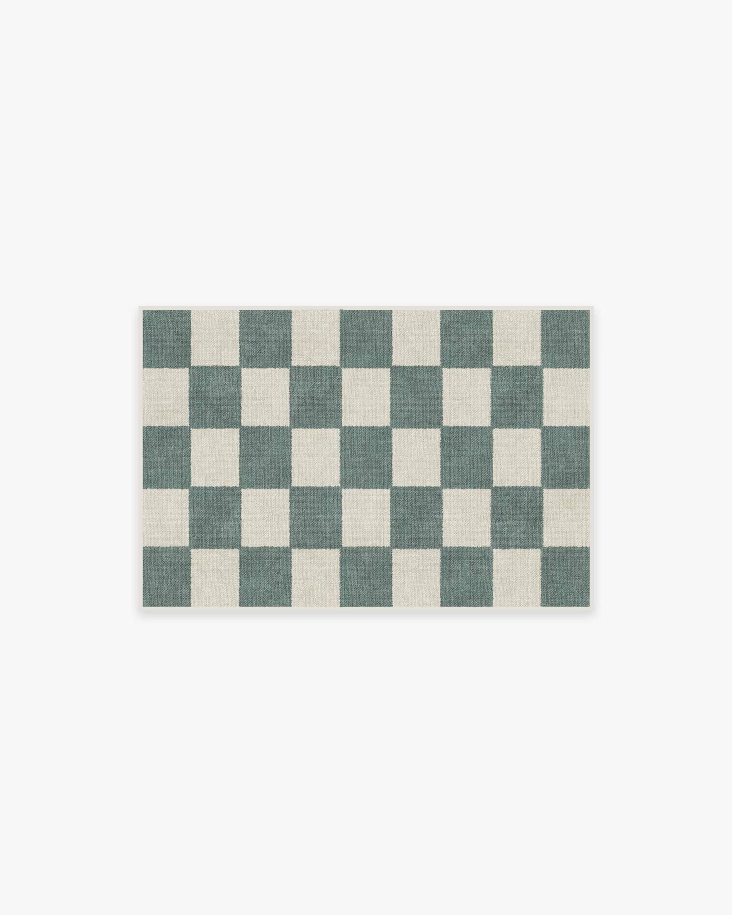 Jaque Checkered Slate Green Rug | Ruggable