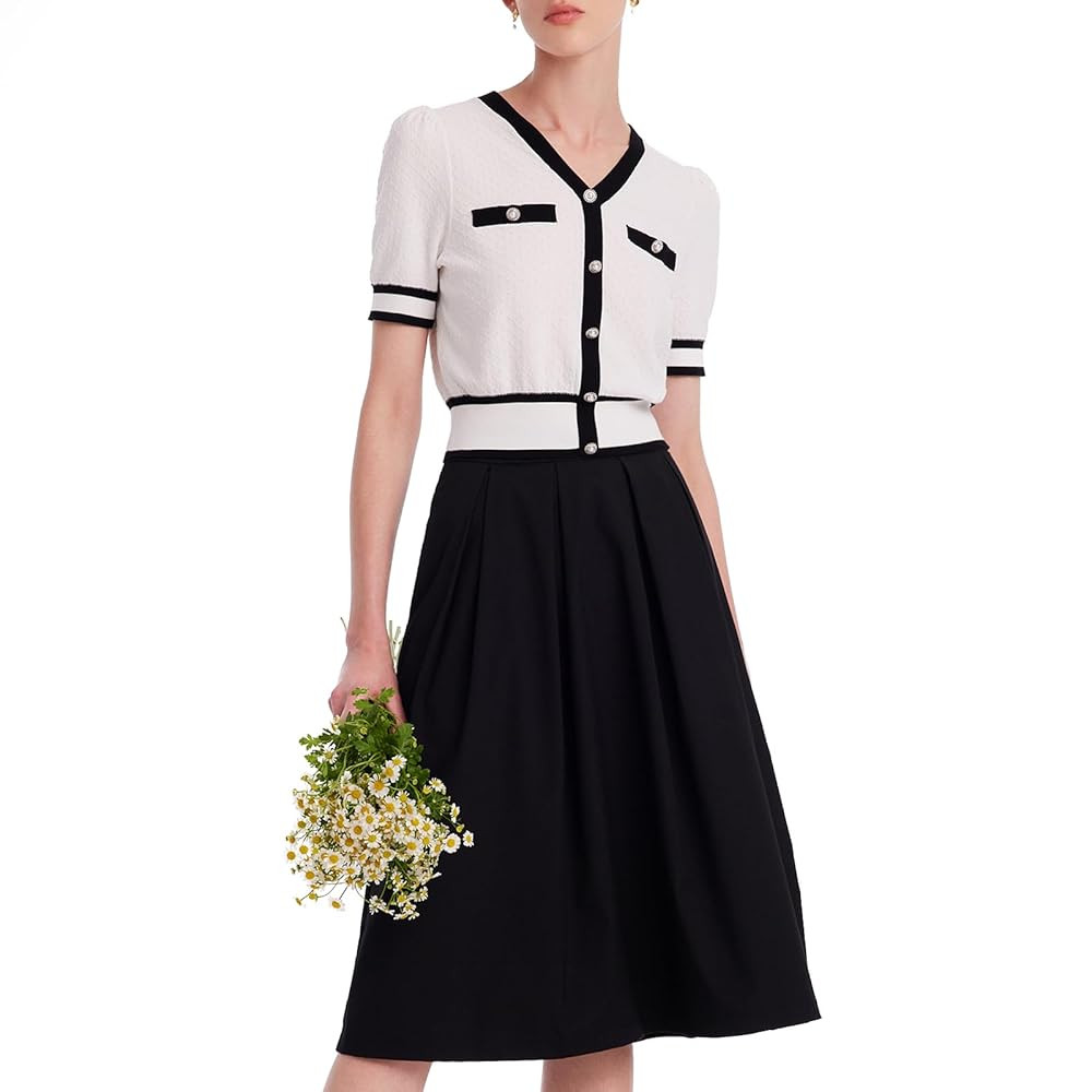 2 Piece Outfits Skirt Sets for Women Casual Tops and Midi A Line Skirts Sets Spring Summer Suits ... | Amazon (US)