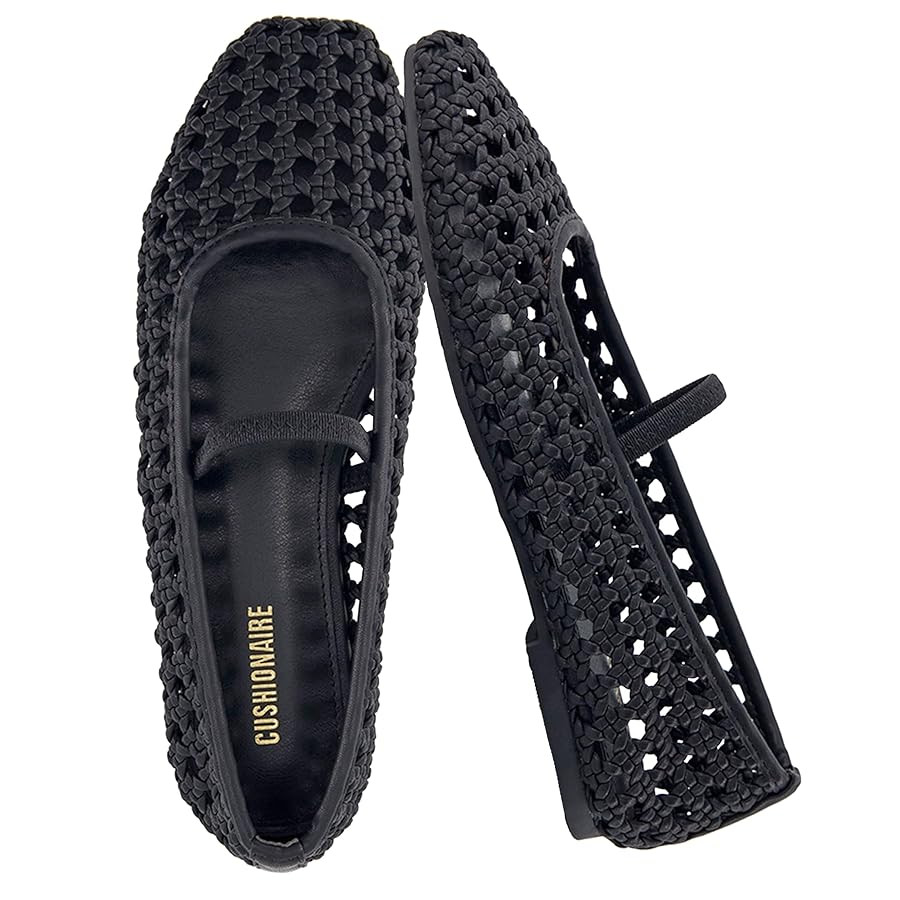 CUSHIONAIRE Weavy Squared Toe Woven Ballet Flats Shoes for Women with Memory Foam | Comfortable M... | Amazon (US)
