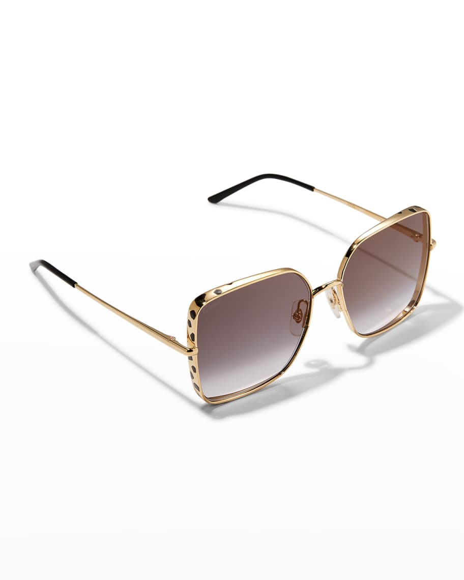 Cartier Oversized Rectangle Metal Sunglasses | Neiman Marcus