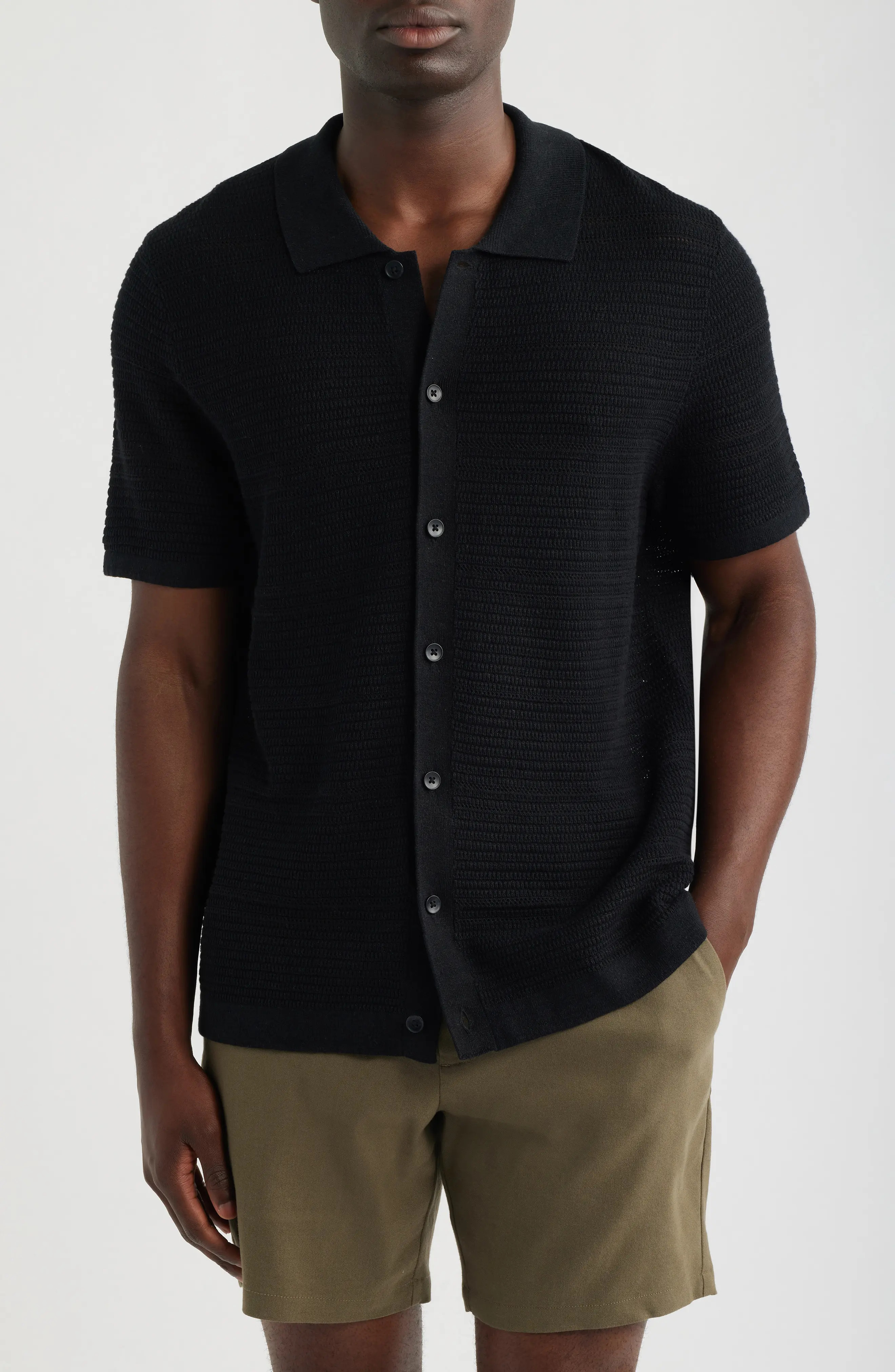 Nordstrom Short Sleeve Linen & Cotton Cardigan (Men) | Nordstrom | Nordstrom