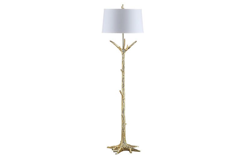 Luna Floor Lamp, Gold | One Kings Lane
