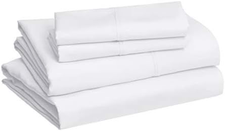 Amazon Basics Microfiber Sheet Set, Full, Bright White | Amazon (US)