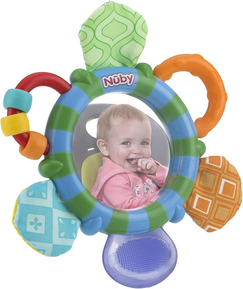 Nuby Look-at-Me Mirror Teether Toy (Blue Green) | Amazon (US)