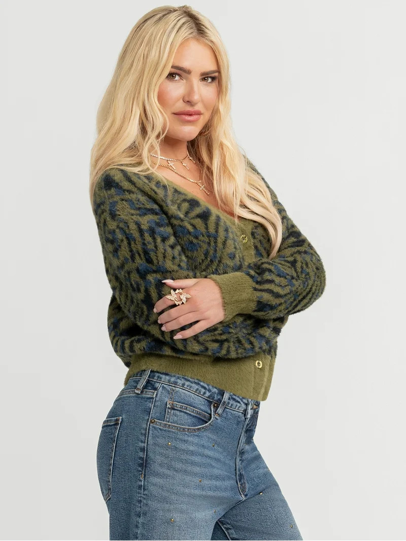 Jessica Simpson Women's Dionne Eyelash Cardigan Sweater, Midweight, Sizes XS-XL | Walmart (US)