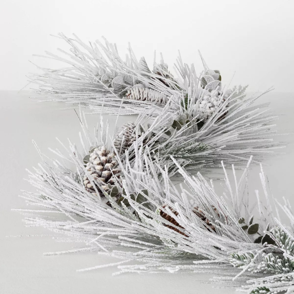 72"L Sullivans Artificial Heavily Flocked Christmas Garland Green-White Indoor Christmas Decor | Target