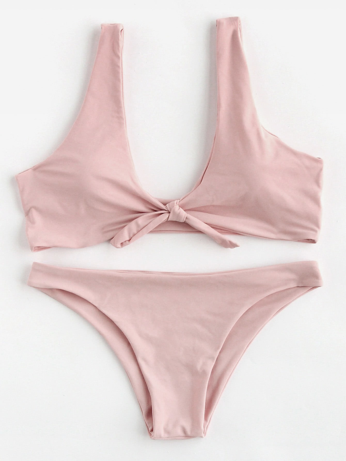 Bow Tie Scoop Neck Bikini Set | SHEIN