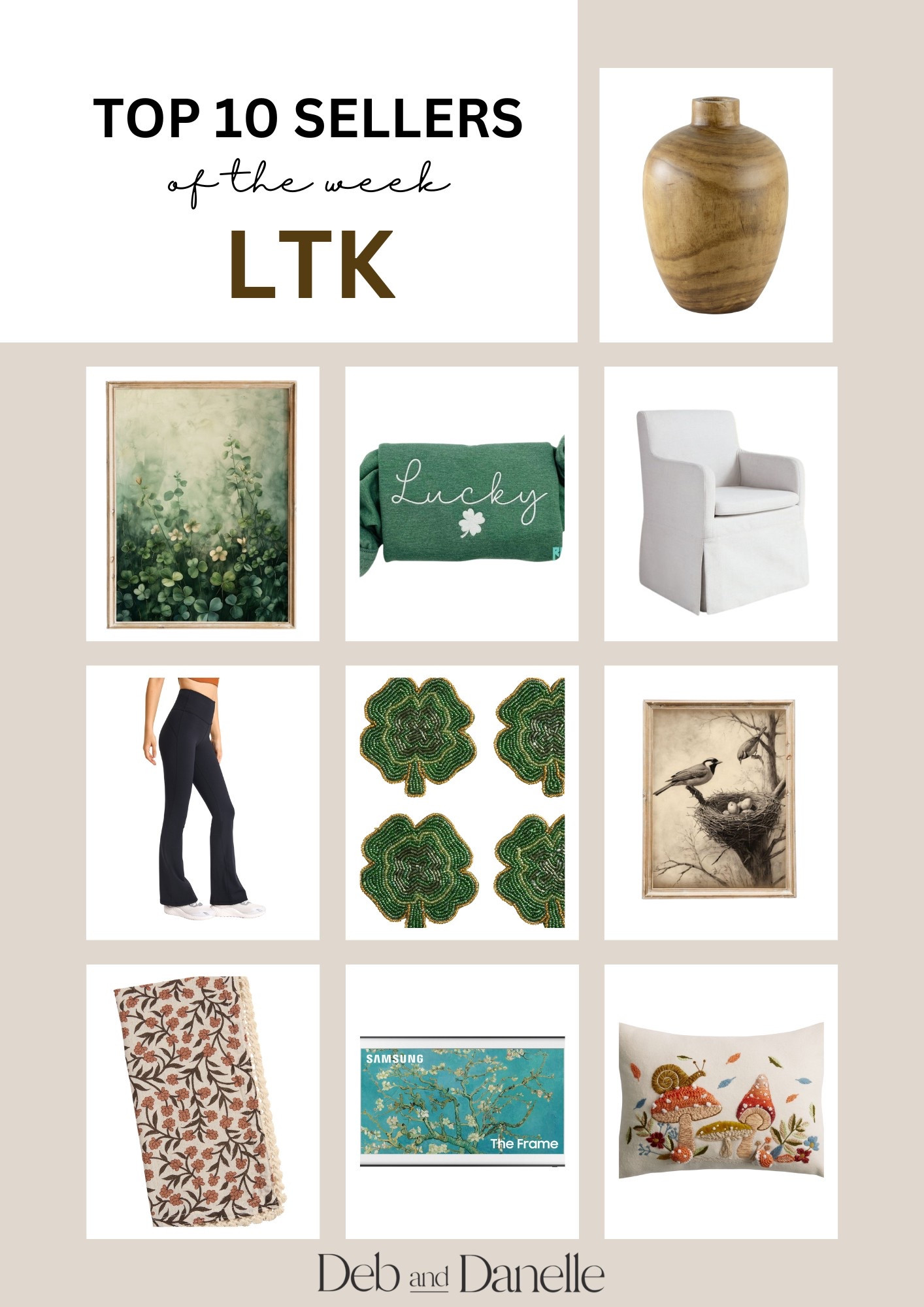 These were our top 10 most-loved items of the week from LTK. The list included some great home decor and Saint Patrick’s Day finds from Walmart, Etsy, World Market, and Amazon. 

#LTKSeasonal #LTKMidsize #LTKHome