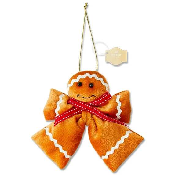 Brown Gingerbread Man Bow Christmas Ornament, 6", by Holiday Time | Walmart (US)