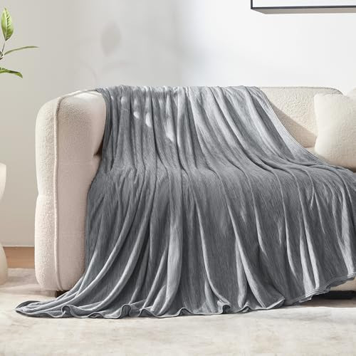 SLEEP ZONE Nanotex Cooling Blanket for Hot Sleepers, Double-Sided Cold Blanket King Size for Bed, Lightweight Summer Blankets for Sleeping (Dark Grey, 90''x108'') | Amazon (US)