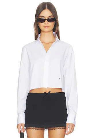 HOMMEgirls Original Cropped Shirt in White. - size M | Revolve Clothing (Global)