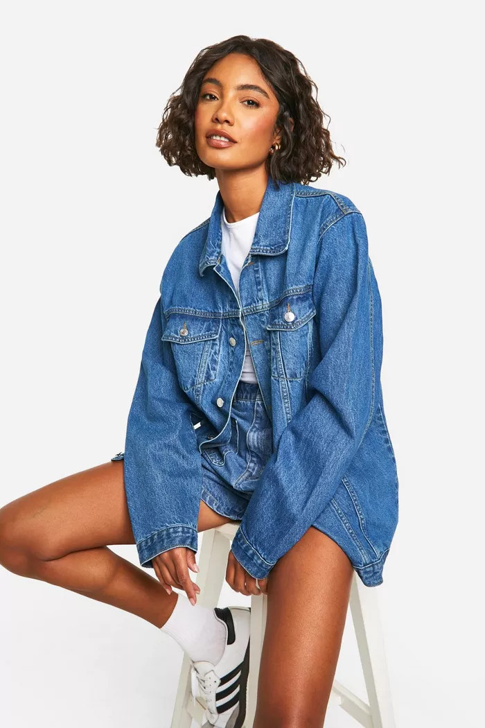 Tall Denim Blue Oversized Jacket | Boohoo.com (UK & IE)