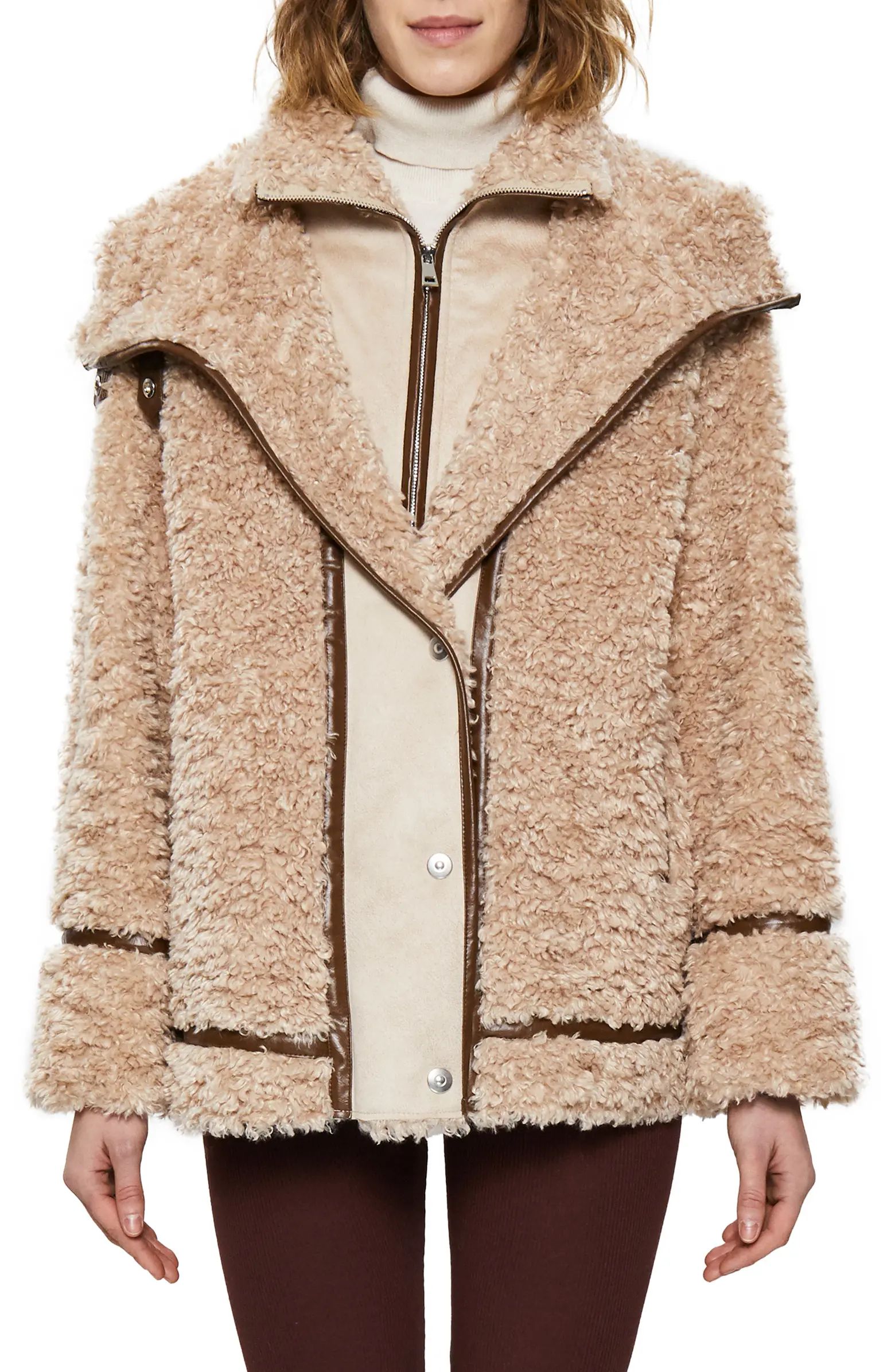 OOF WEAR Faux Shearling Coat with Bib Liner | Nordstrom | Nordstrom