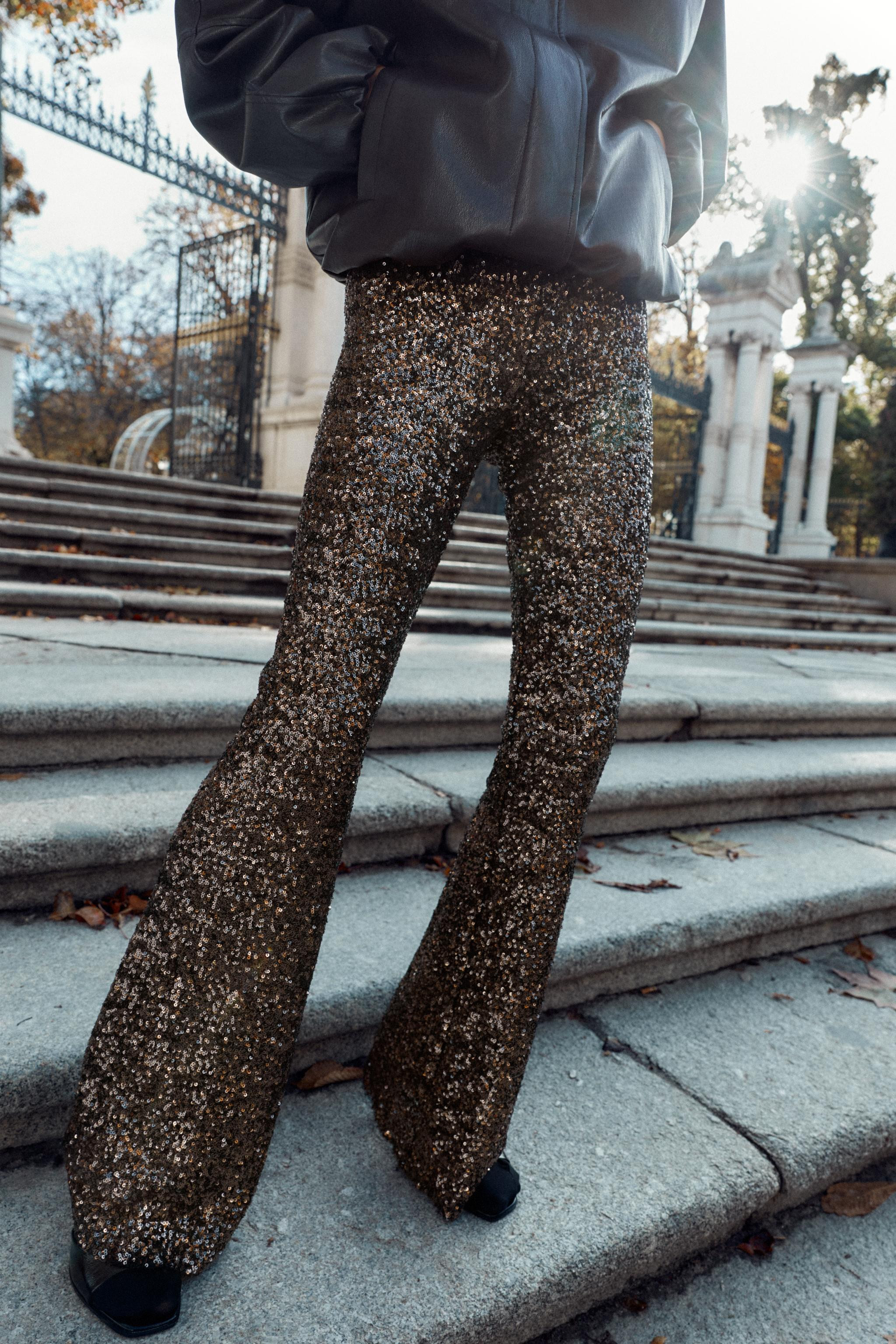 SEQUIN FLARE LEGGINGS | Zara US