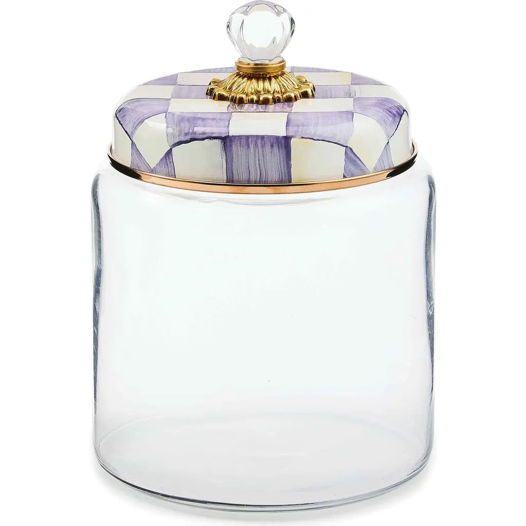 MACKENZIE CHILDS Violet Check Large Kitchen Canister at Nordstrom | Nordstrom