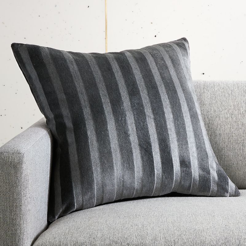 20" Rivata Grey Pillow with Feather-Down Insert | CB2 | CB2