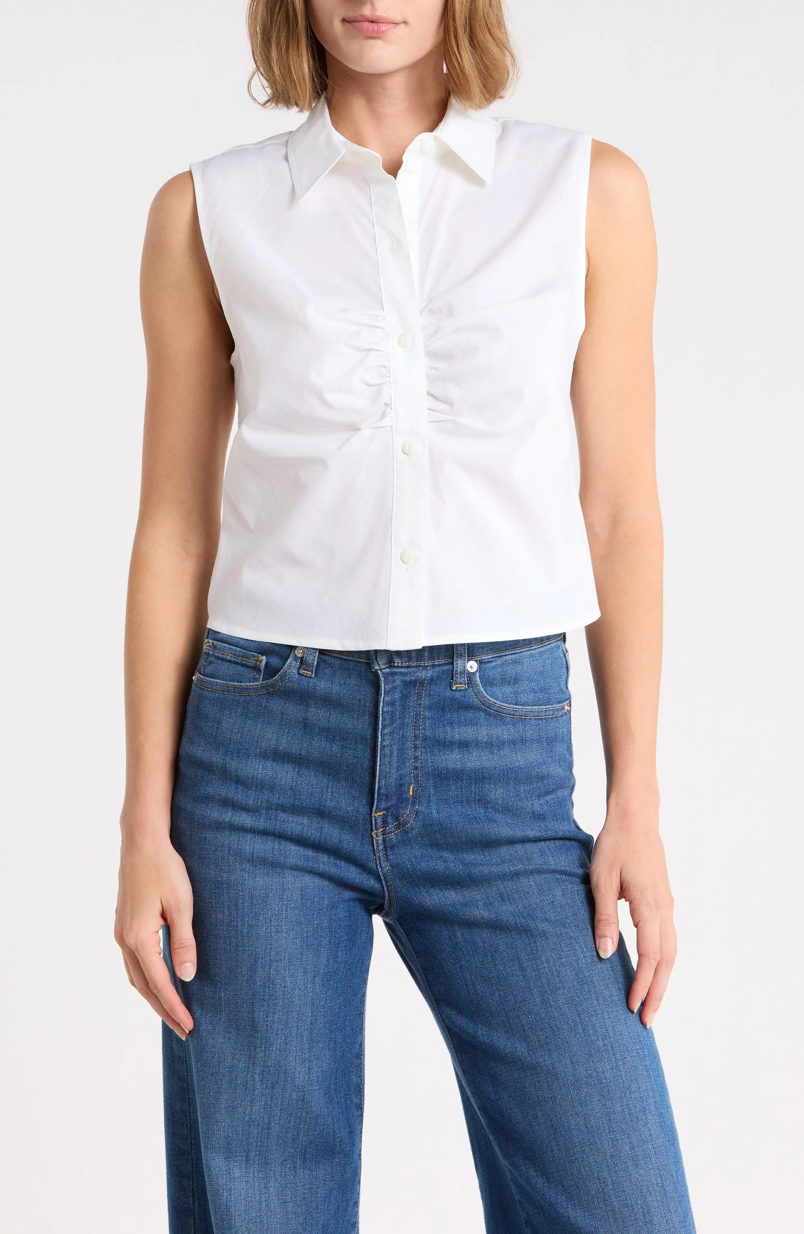 rag & bone Ginny Poplin Sleeveless Shirt (Women) | Nordstromrack | Nordstrom Rack