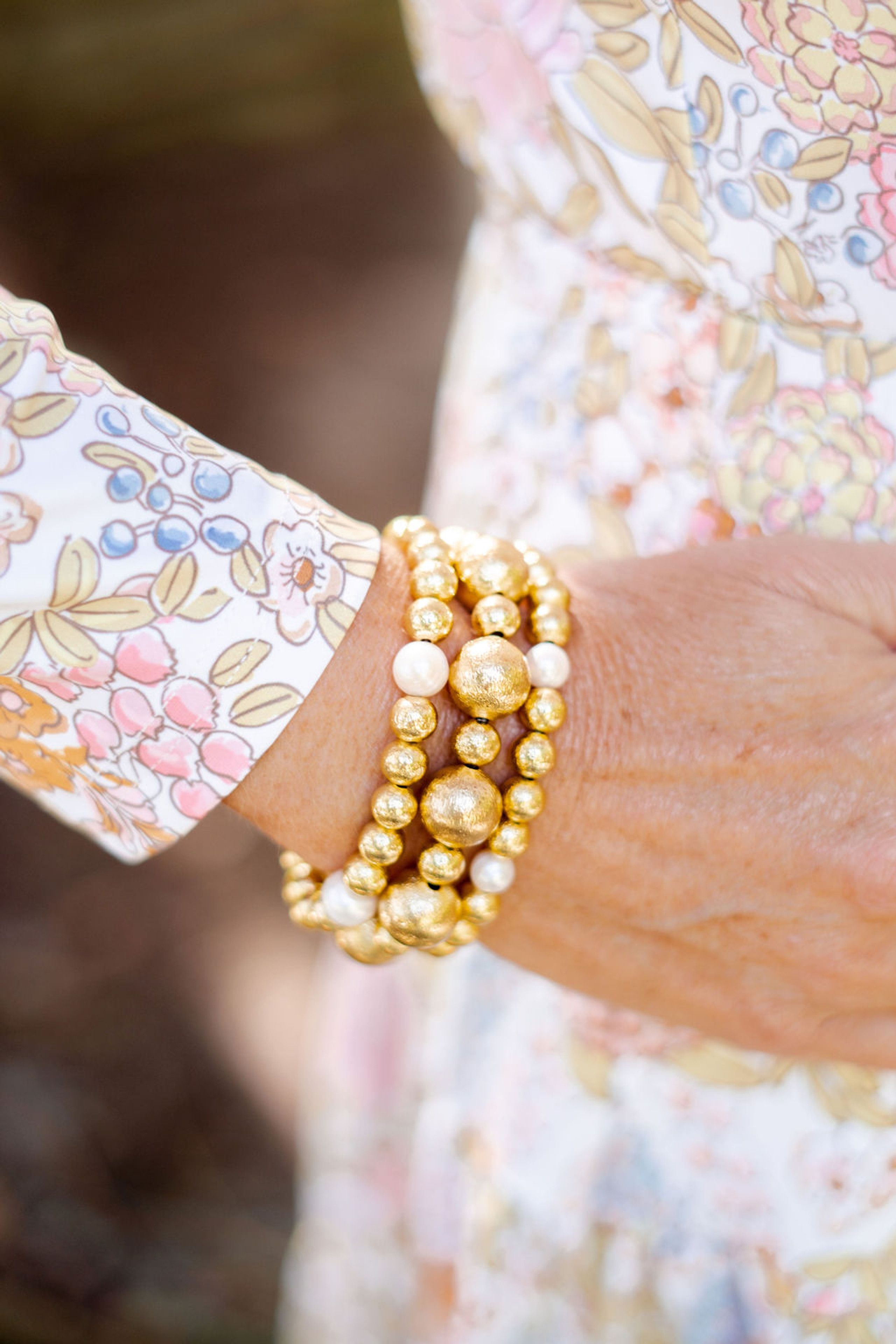 Georgia - Gold  & Freshwater Pearl Beaded Bracelet | Lisi Lerch Inc