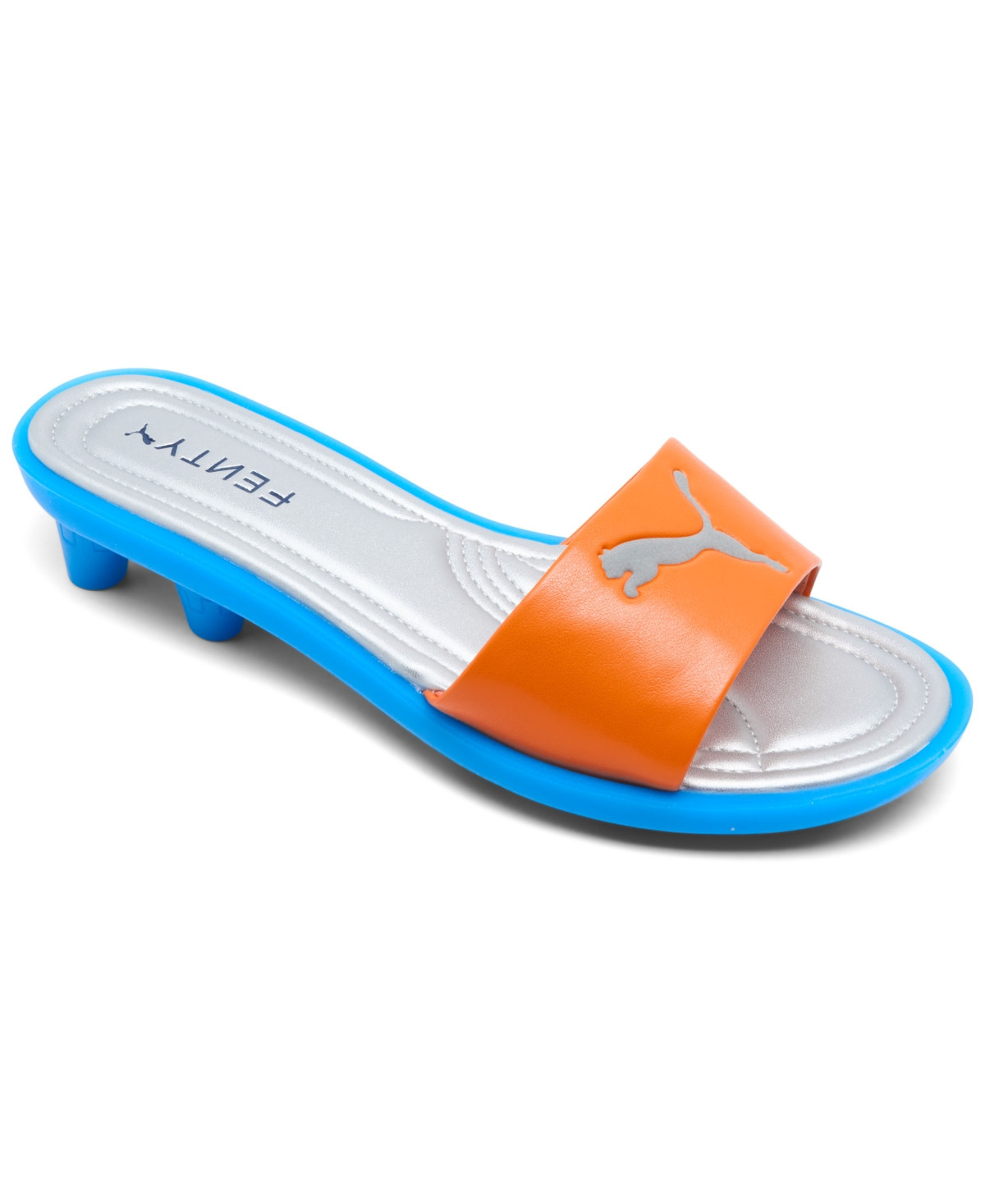 Puma X Fenty Women's Cat Cleat Flip-Flop Sandals from Finish Line - Orange, Blue | Macy's