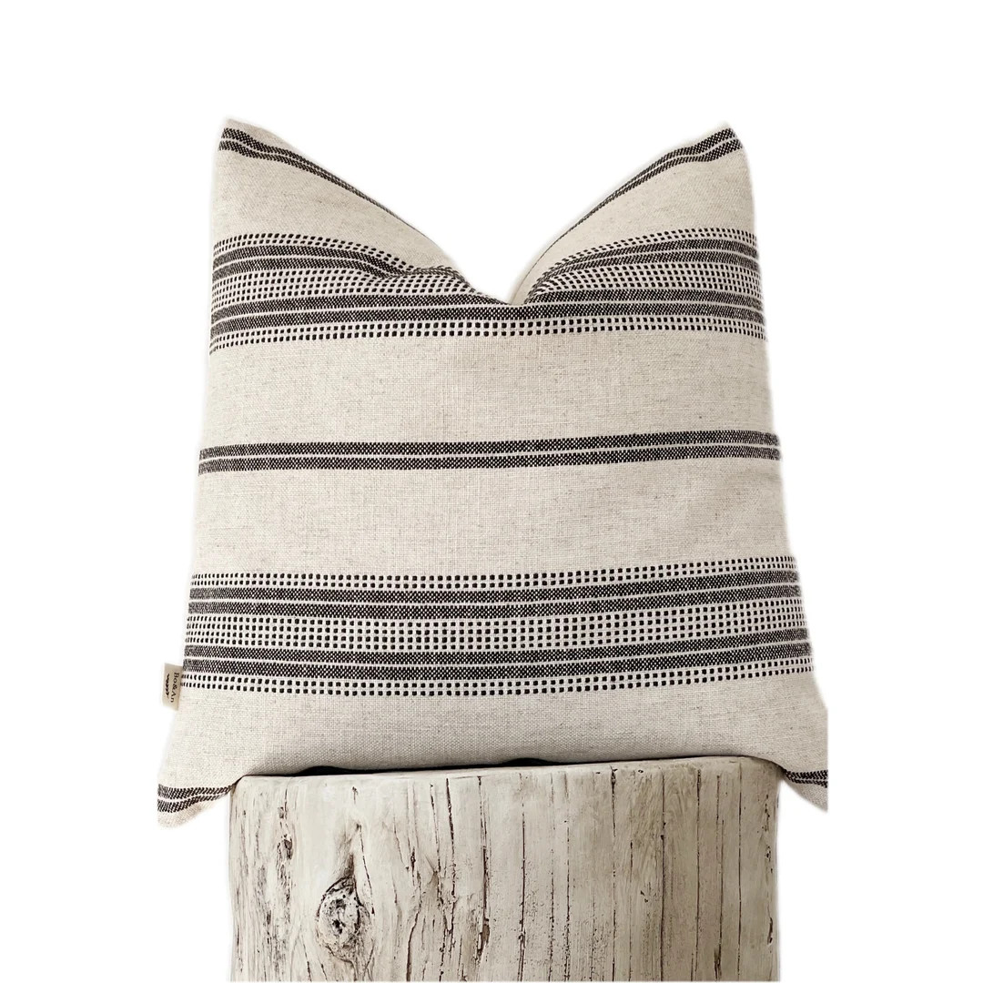 Striped Pillow Cover ,natural ,gray and Black Pillow Cover ,for Sofa Pillow Cover - Etsy | Etsy (US)