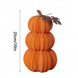 10 Inch Artificial Fake Pumpkin, Fall Pumpkin Decor Faux Resin Basket-Weave Stacked Pumpkin with ... | Walmart (US)