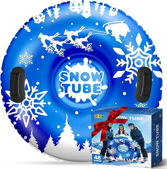 ZIZZ 48INCH Snow Tube for Kids & Adults - Inflatable Thickened Heavy Duty Snow Tube with Cold-Res... | Amazon (US)