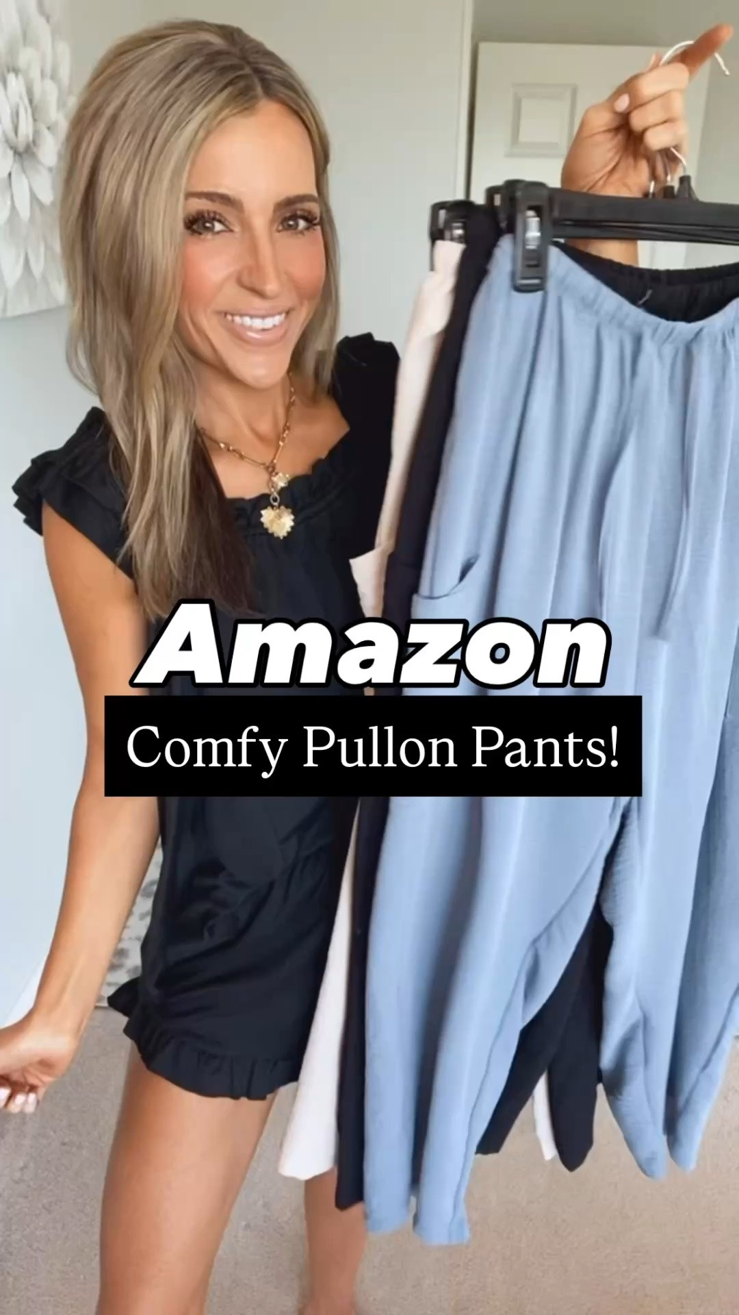 Cute and comfy summer pants! Pull on style with a functional drawstring! Two side pockets, cozy gauzy material. Wearing black, earth blue & apricot, the light color is not see through!🙌

#LTKSeasonal #LTKPetite #LTKWorkwear
