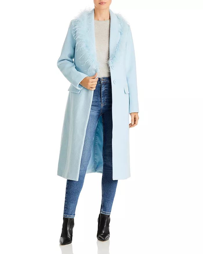 Feather Trim Two Button Coat - 100% Exclusive | Bloomingdale's (US)