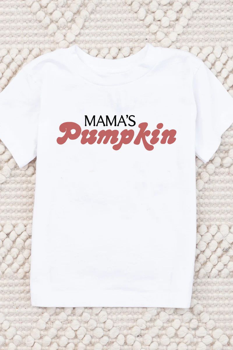 Mama's Pumpkin Rust Baby White Tee | The Pink Lily Boutique