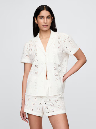 Eyelet Poplin PJ Shirt | Gap (US)